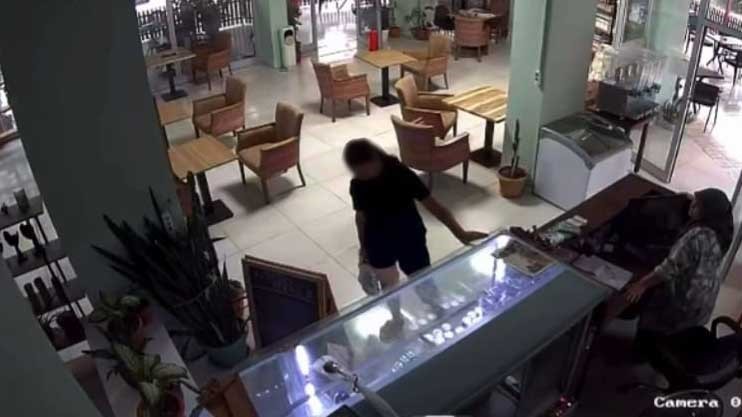 Adana'da Kütüphaneden Kitap Çalan Kadın Güvenlik Kamerasında