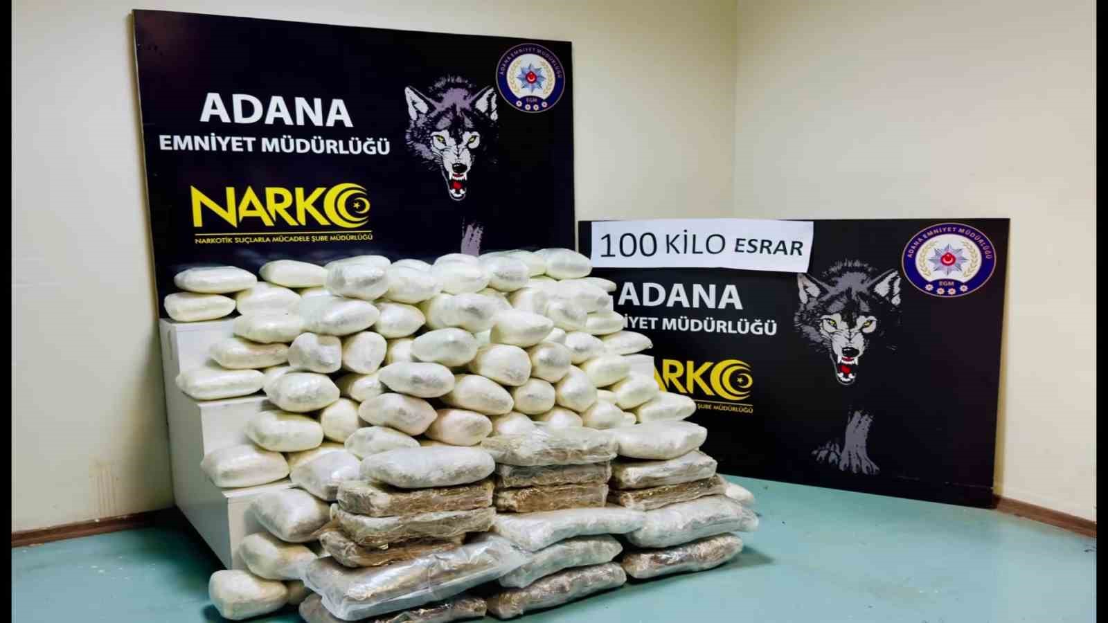 Adana'da Narkotik Operasyonu: 100 Kilogram Esrar Ele Geçirildi