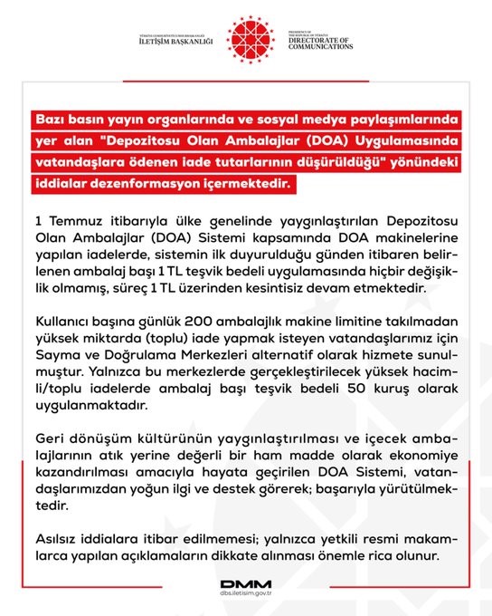 DOA Uygulamasında İade Tutarları Düşürüldü Mü? DMM'den Cevap Geldi
