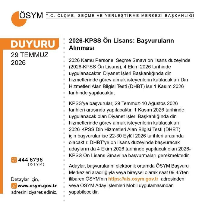 KPSS Ön Lisans Başvuruları Başladı! İşte Tüm Detaylar