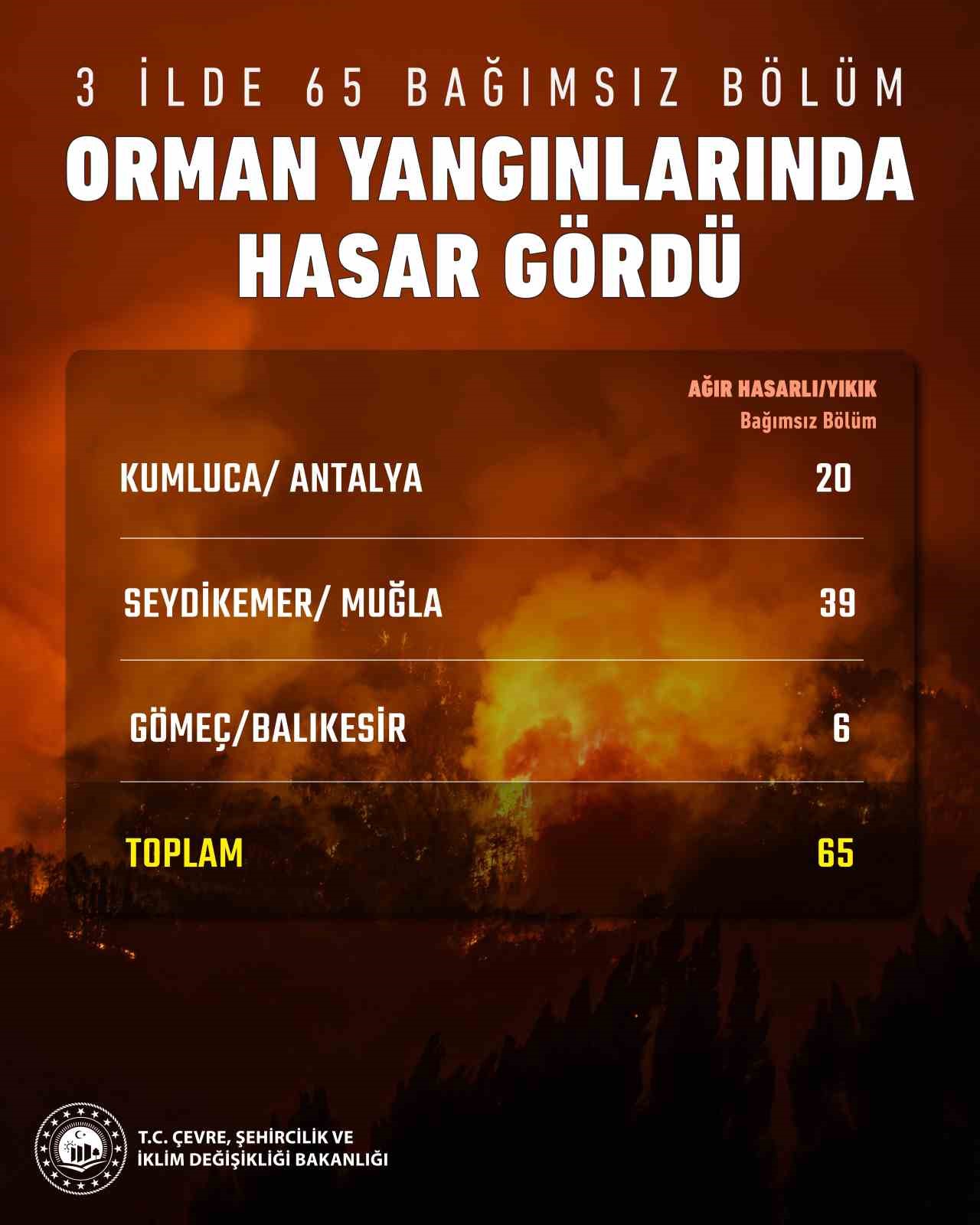 Orman Yangınları 65 Yapıyı Yıktı: Bakan Kurum Açıklama Yaptı