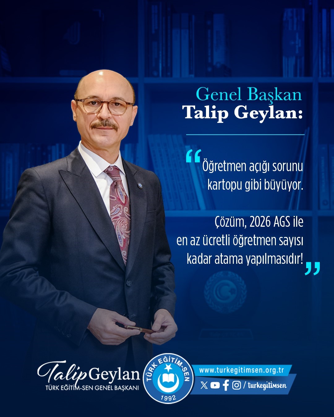 Öğretmen Açığı Sorunu Büyüyor: Türk Eğitim-Sen Genel Başkanı Geylan'dan Çarpıcı Açıklamalar