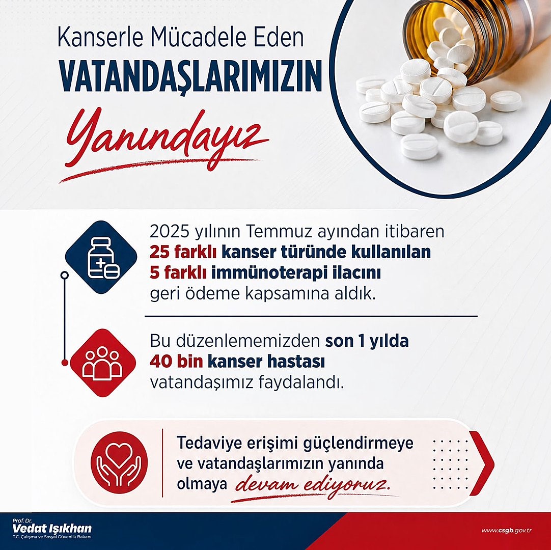 Bakan Işıkhan: Kanserle Mücadelede 40 Bin Vatandaşımız İmmünoterapiden Yararlandı