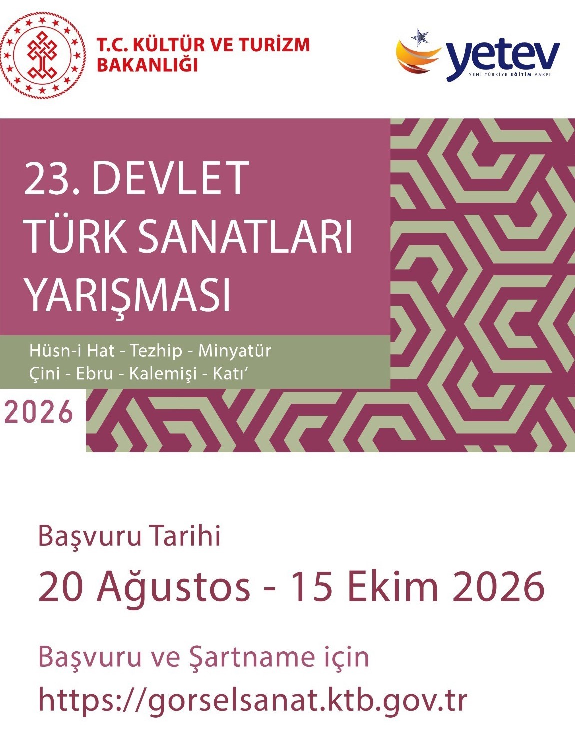 Devlet Türk Sanatları Yarışması’nın 23’üncüsü Başlıyor!
