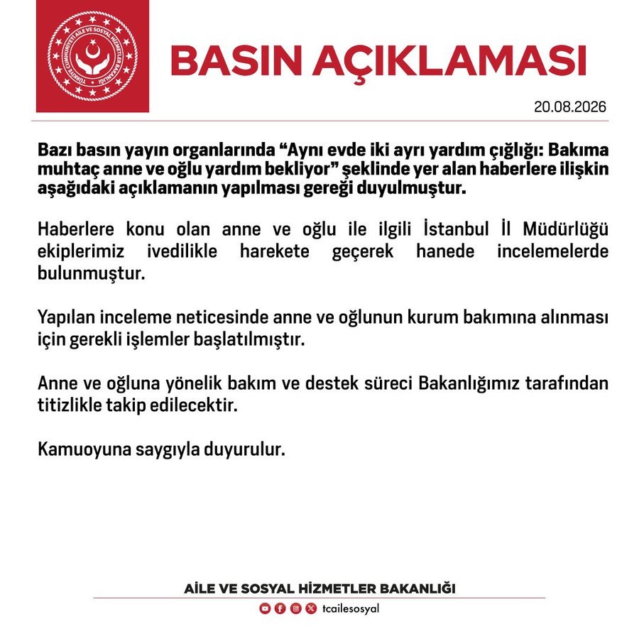 Bakıma Muhtaç Anne ve Oğlunun Kurum Bakımına Alınması İçin Harekete Geçildi