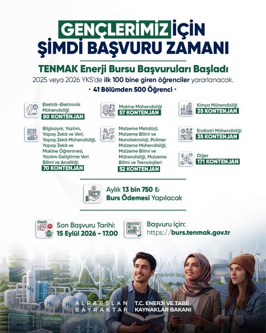 Gençlere Enerji Desteği: TENMAK Burs Programı Başladı