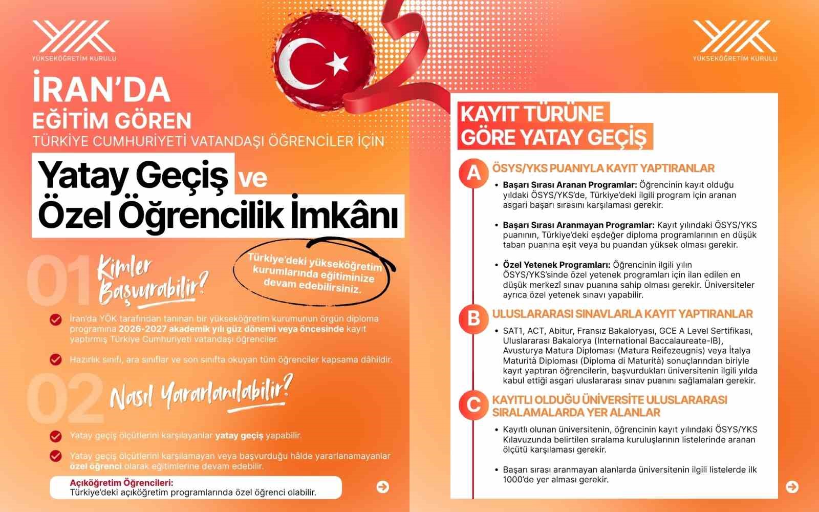 İran'daki Türk Öğrencilere Türkiye'de Eğitim Fırsatı