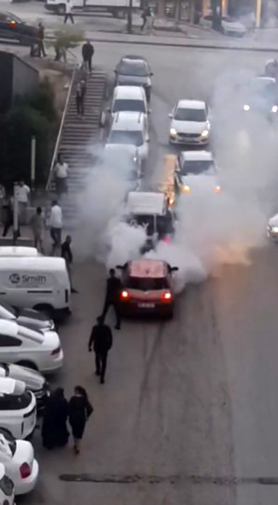 Ankara'da Lastik Yakan Sürücüye Ceza Kesildi