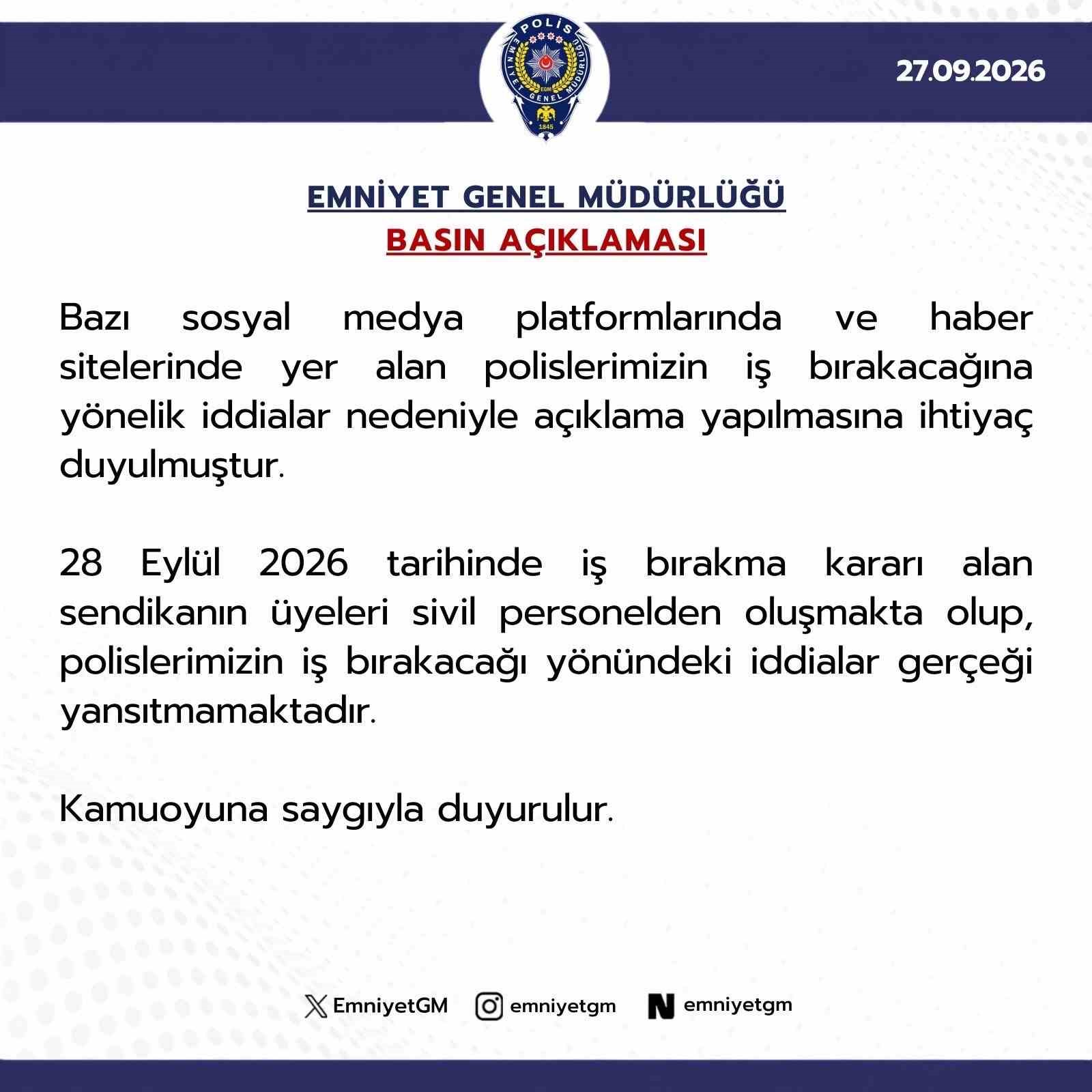 Polislerin İş Bırakacağı İddialarına Yanıt Geldi