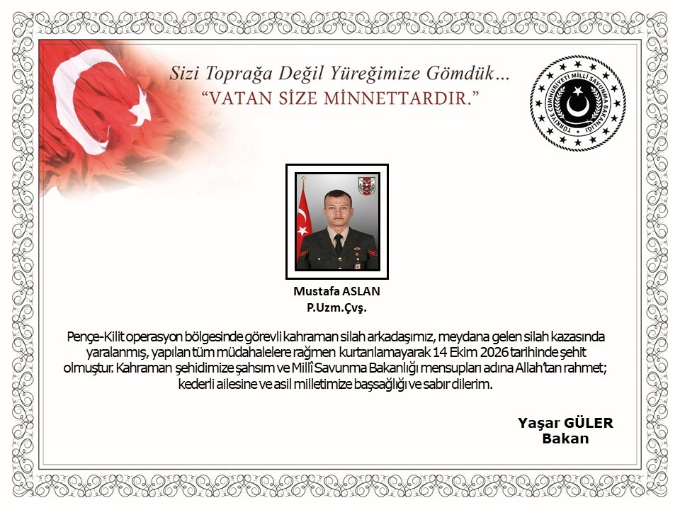 Ankara'da Piyade Uzman Çavuş Mustafa Aslan Şehit Düştü