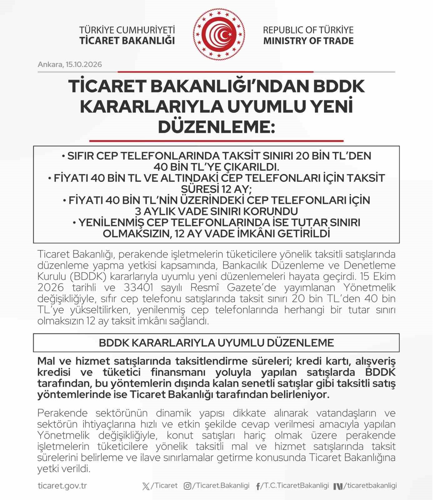 Cep Telefonu Taksitlerinde Yenilikler: Sıfır Cihaz Sınırı 40 Bin Lira Oldu