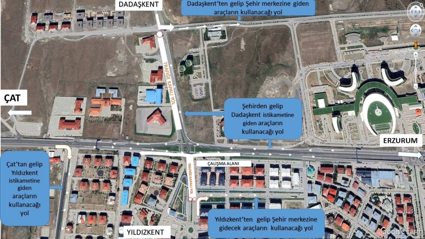 Dadaşkent-Yıldızkent Kavşağında Geçici Trafik Düzenlemesi Başlıyor