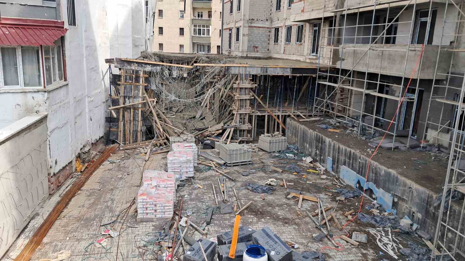 İnşaatta Korku Dolu Anlar: Beton Dökümünde Çökme Yaşandı