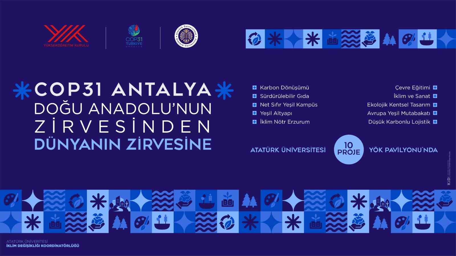Atatürk Üniversitesi, COP31’de 10 tematik projeyle iklim mücadelesine katkı sağlayacak