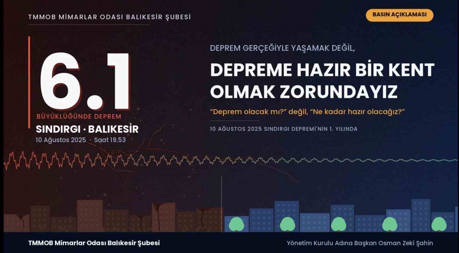 Sındırgı Depreminin 1. Yılında Mimarlar Odası'ndan Kritik Uyarılar