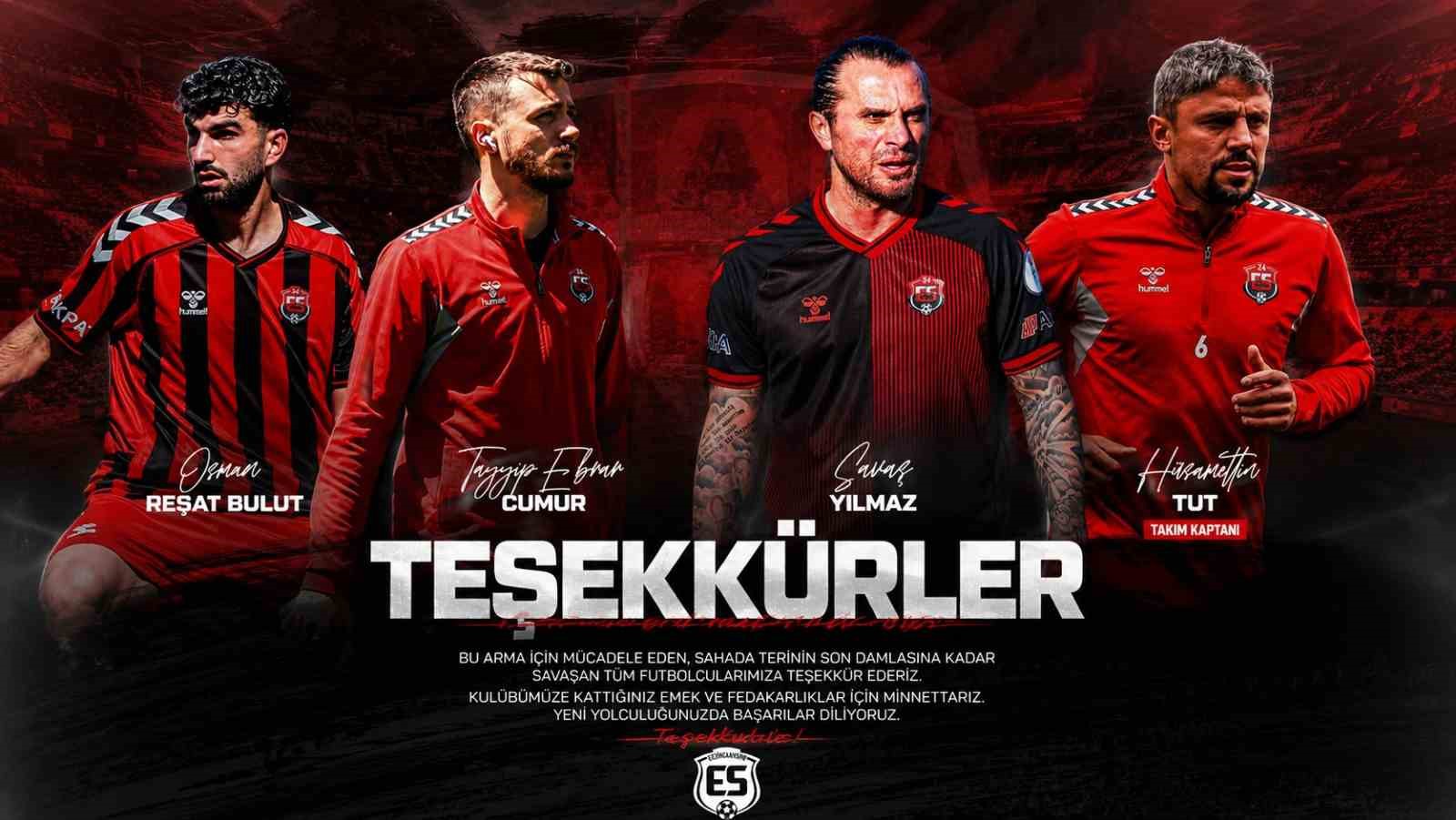 Erzincanspor, Dört Futbolcusuyla Vedalaştı