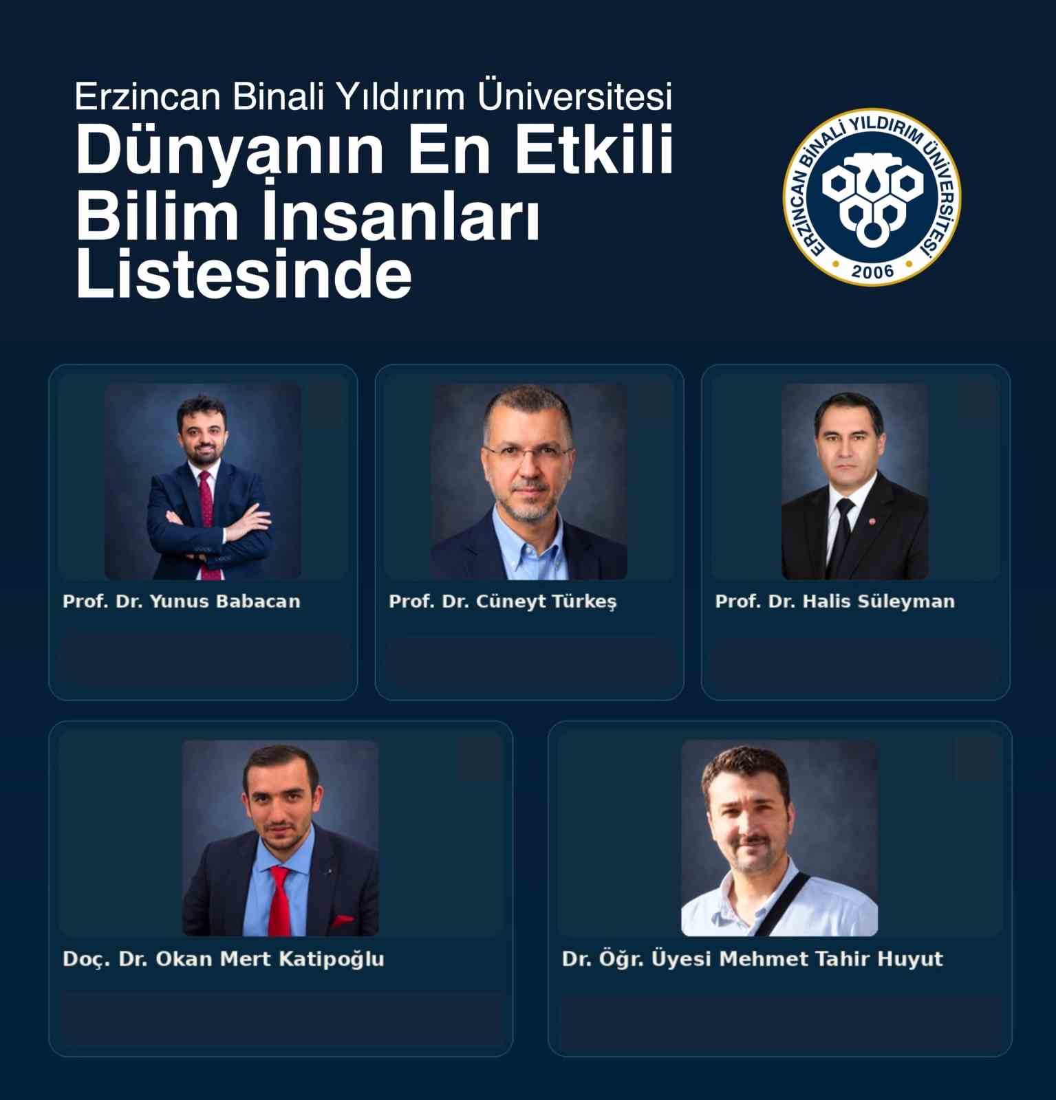 EBYÜ’den 5 Akademisyen Dünyanın En Etkili Bilim İnsanları Arasında!
